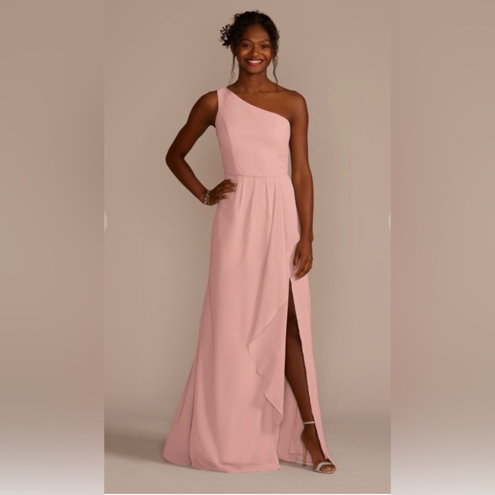 One shoulder Chiffon Ballet Davids Bridal bridesmaid dress Size 4